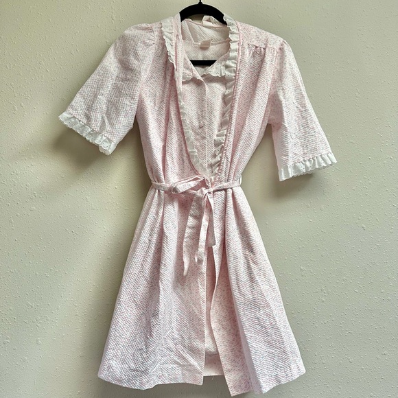 Vintage Jennifer Dale Pink Floral Nightgown & Robe Set – Union Made USA - Picture 1 of 11